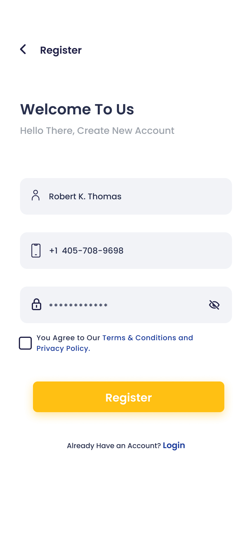 Onboarding screen