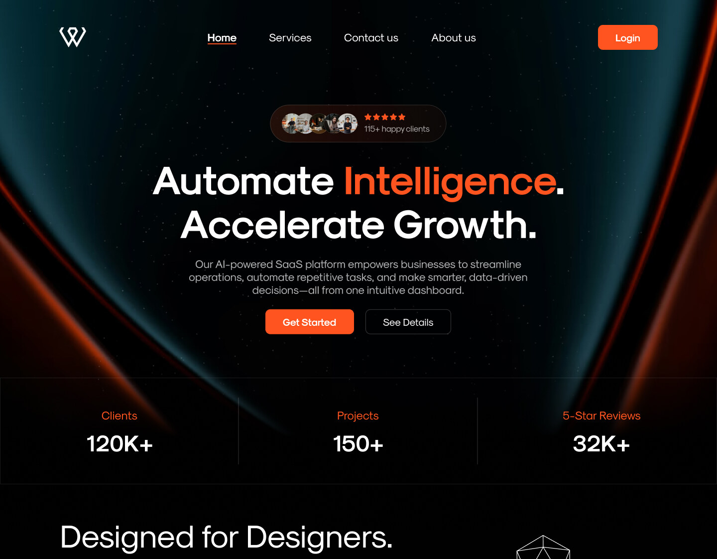 Aurora AI hero section