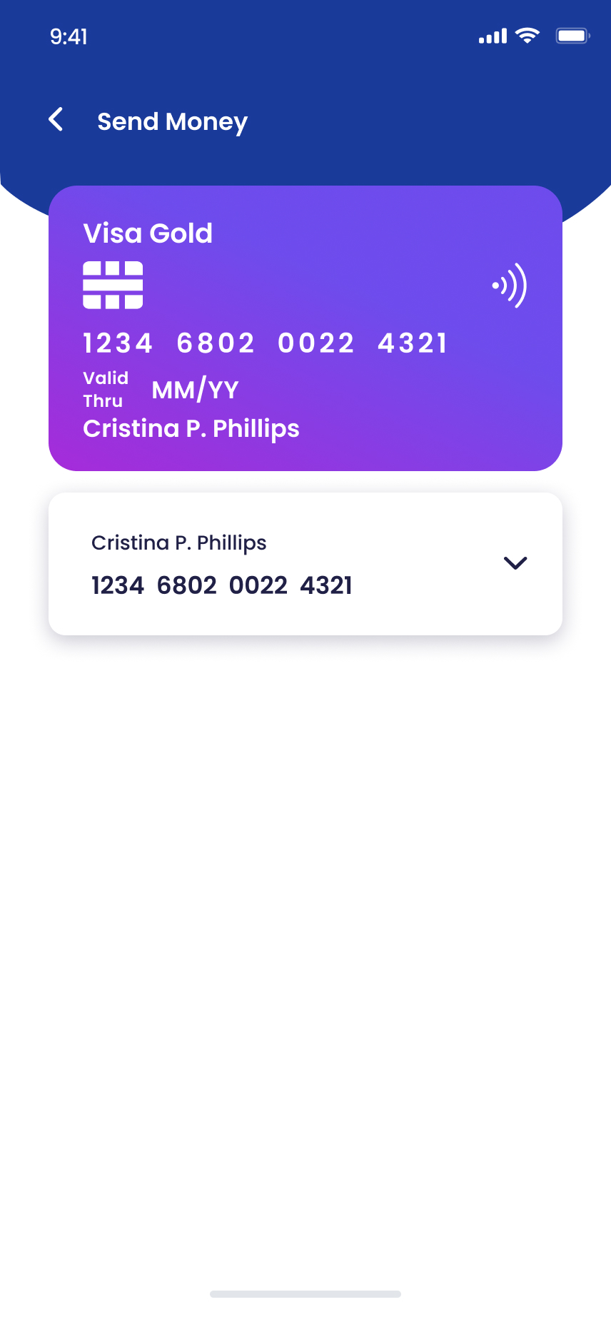 Payment screen