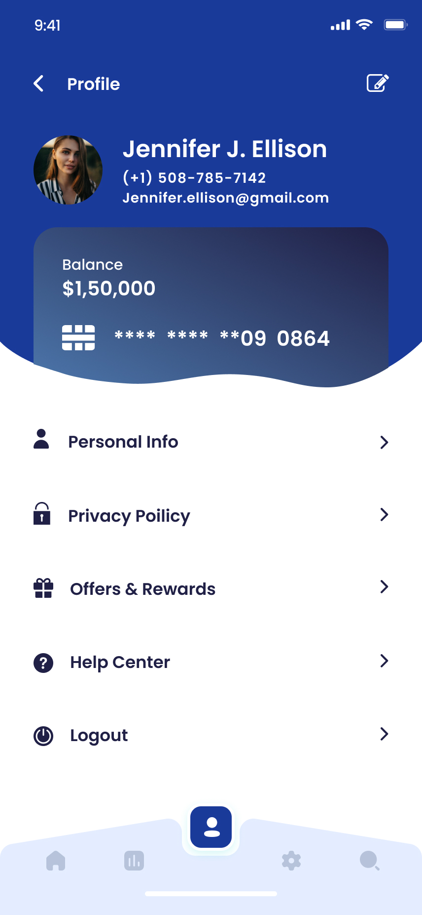Services screen