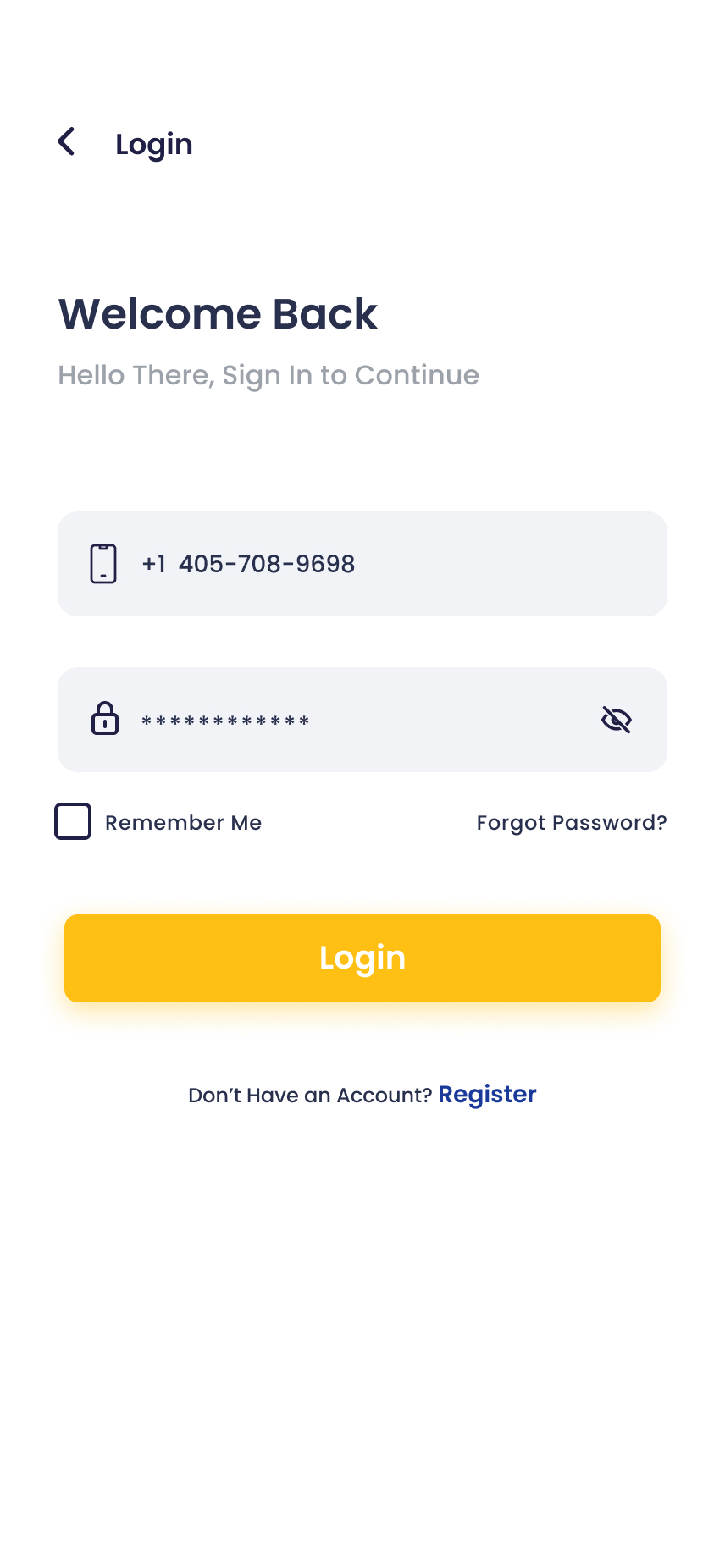 Onboarding screen