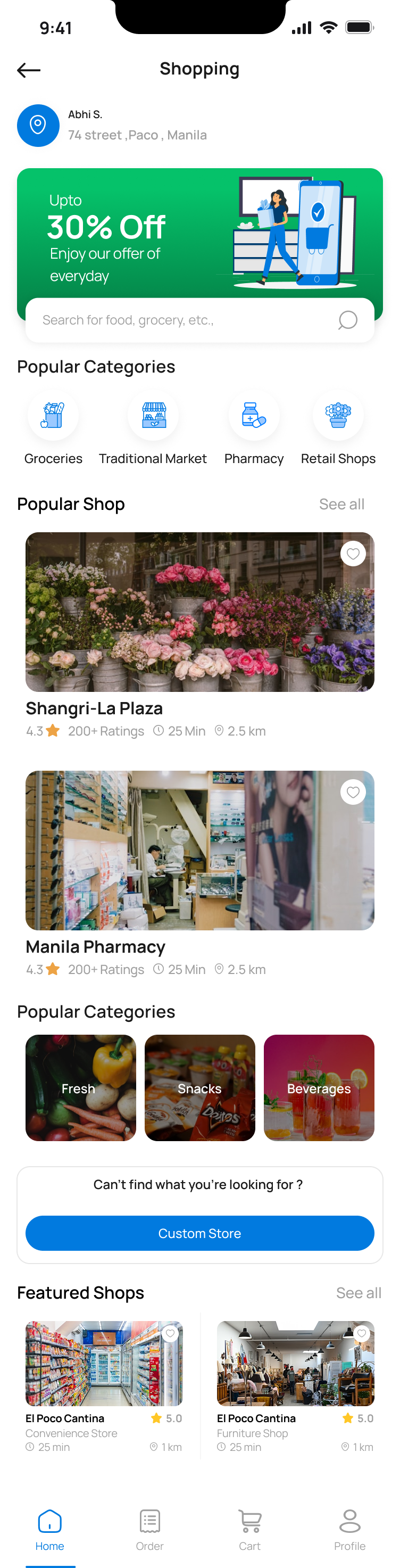 Shopping home