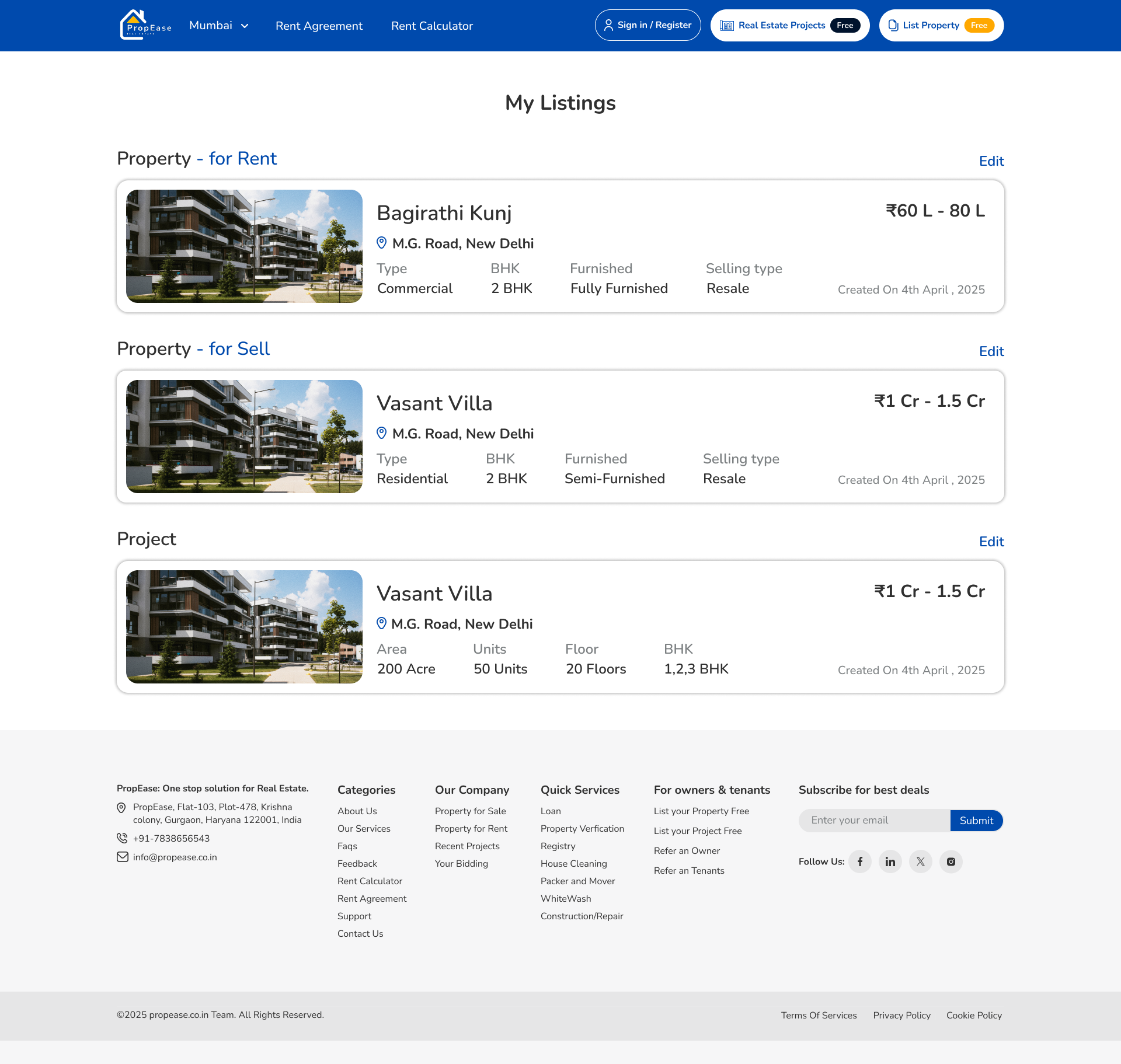 Browse listings