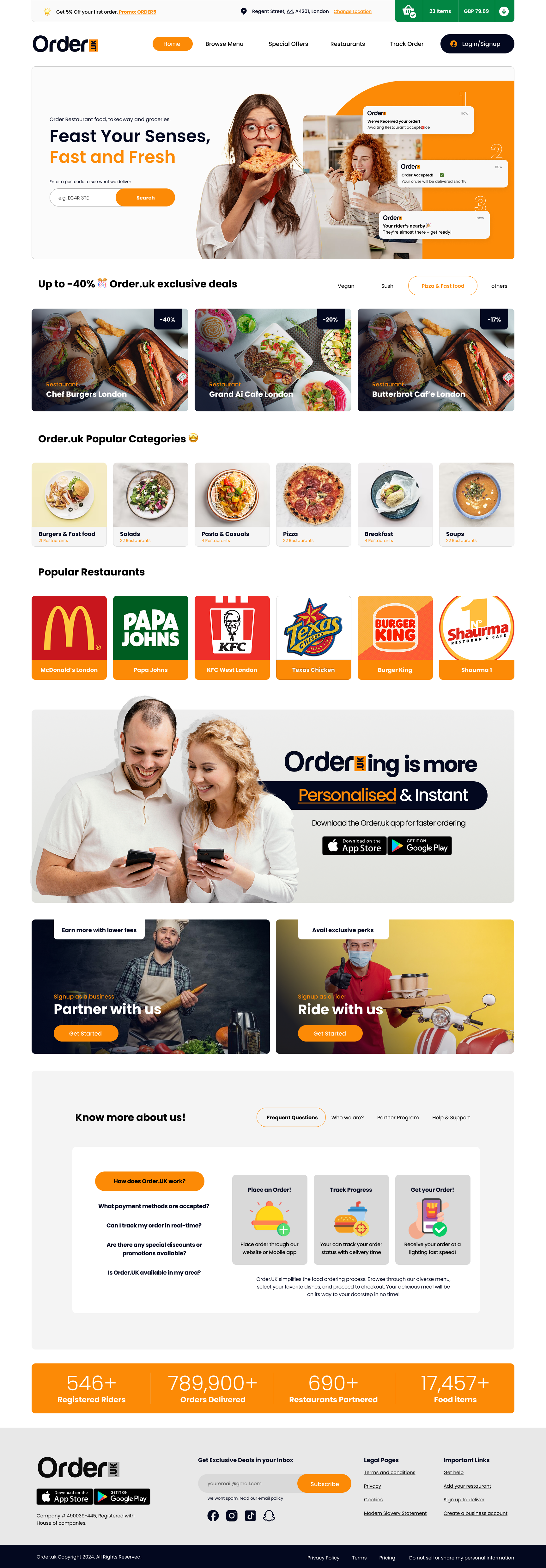 Order.uk homepage, light editorial variant