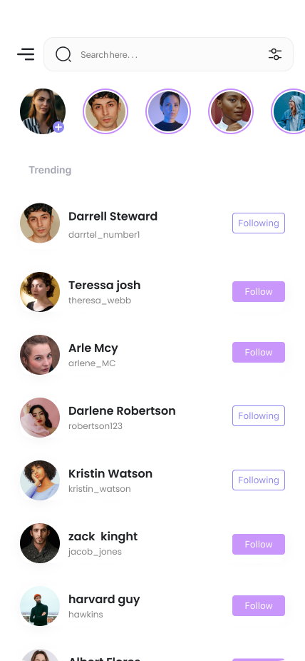 Discovery screen