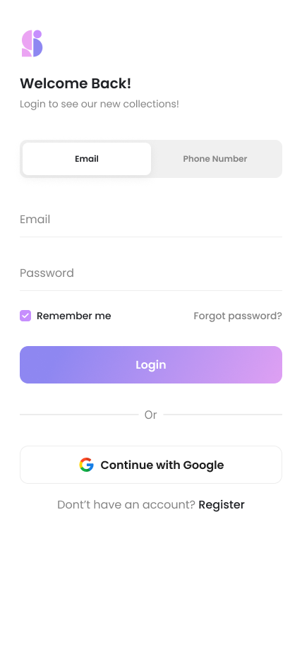 Onboarding screen